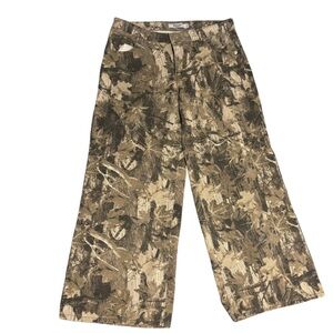 Refrain Camouflage Wide-Leg Pants